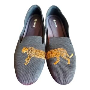 VIVAIA Audrey Stretch Knit Cheetah Loafers, size 11/12
